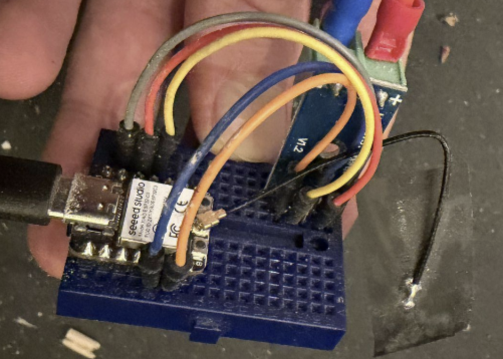 Ferdig koblet esp32 og max6675 på et breadboard