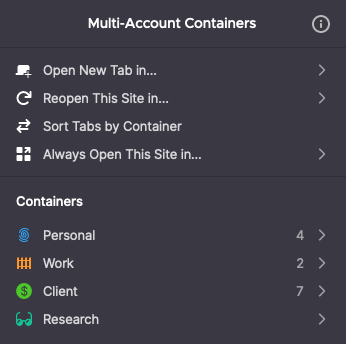 Multi-account containers