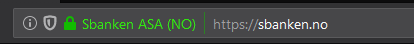 Sbanken verifisert av nettleseren